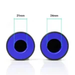 Puños racing moto azules 21mm y 24mm para manillares universales.