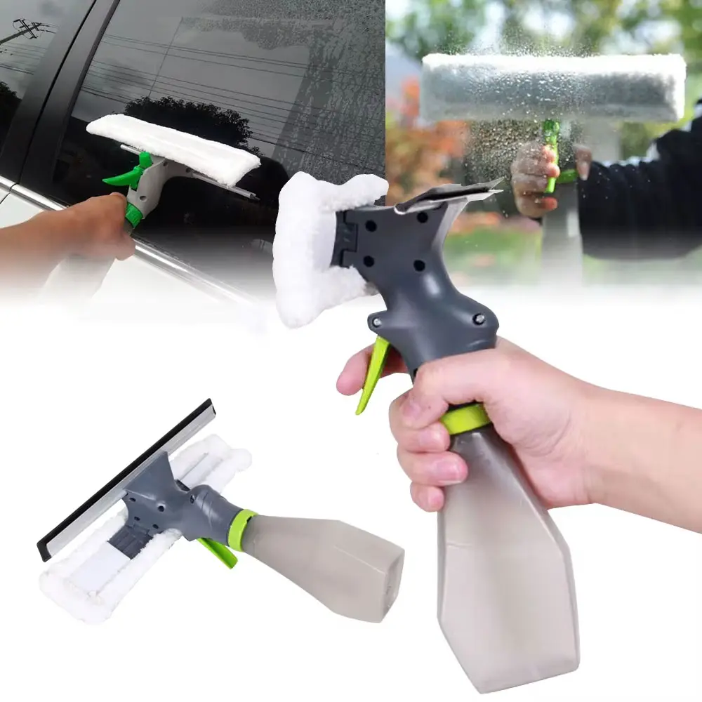 Limpiavidrios Haragán 3 en 1 con spray, para limpiar y secar ventanas fácilmente.