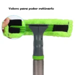 Limpiavidrios Haragán 3 en 1 con spray: incluye limpiador, raspador y velcro para desarmar.