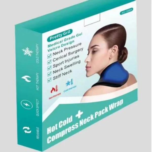 Compresa de gel terapéutico para el cuello, con diseño ergonómico para alivio de cervicalgia, torceduras y dolor.