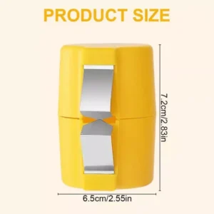 Set x2 abre huevos amarillo con medidas 6.5cm y 7.2cm.