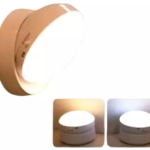 Lámpara LED con sensor de rotación 360°, recargable, luz cálida y fría.