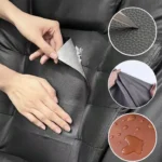 Parche autoadhesivo para reparar cuero negro de sofá rasgado, prueba de agua.