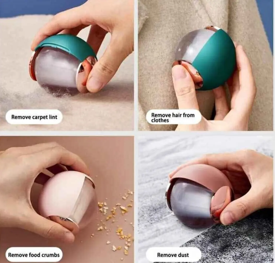 Bola quita pelos lavable: ideal para limpiar ropa, alfombras, migas y polvo.