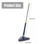 Trapero triángulo autoescurrido de 130 cm de largo con base de 27 cm para limpieza fácil.