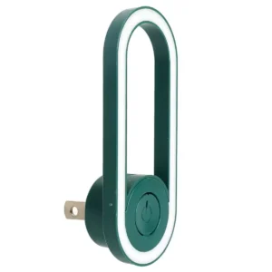 Repelente ultrasónico de mosquitos con luz LED, diseño moderno y enchufe integrado para el hogar.