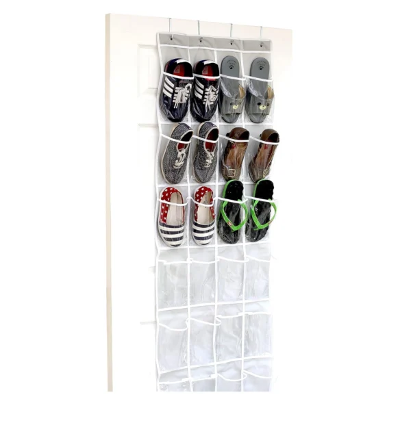 Organizador de zapatos colgante de 24 bolsillos para colgar en puerta.
