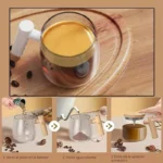 Taza mezcladora eléctrica para café espumoso con agitador automático, lista para usar.
