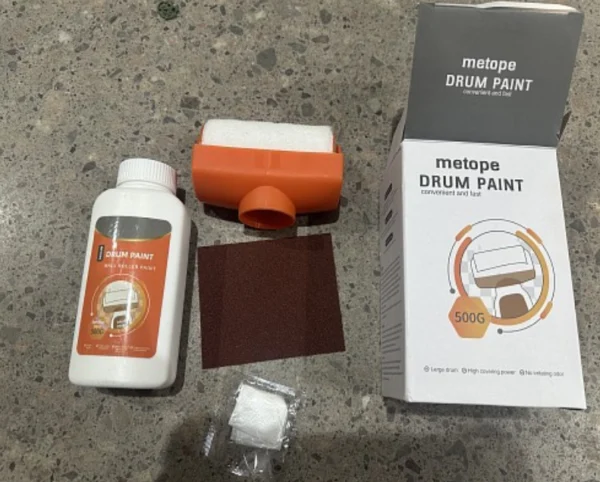 Kit de rodillo para desmachar paredes Metope Drum Paint, incluye pintura, rodillo, lija y accesorios.
