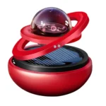 Ambientador solar doble anillo giratorio, modelo planetario con sistema solar en esfera y luces LED.