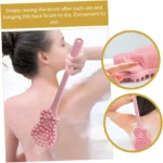 Cepillo para cuerpo de ducha con mango largo, exfoliante de silicona en forma de guitarra para espalda.