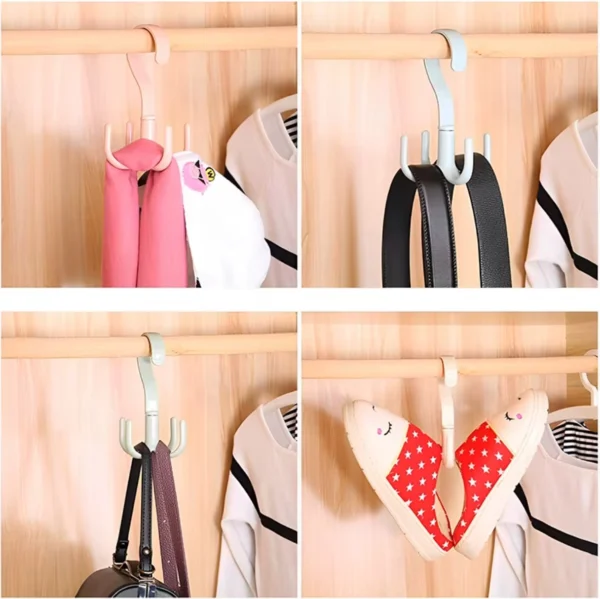 Gancho giratorio para colgar bufandas, cinturones y bolsos, set x3.