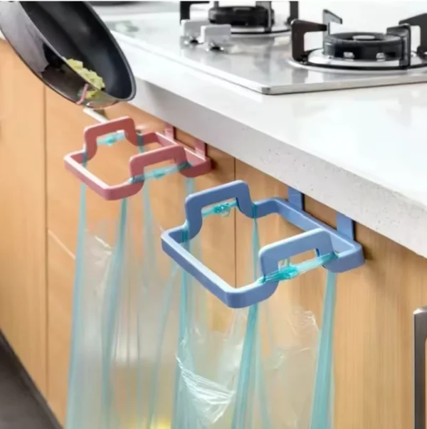 Soportes colgantes para bolsa de basura x2, ideales para cocina y fácil desecho de residuos.
