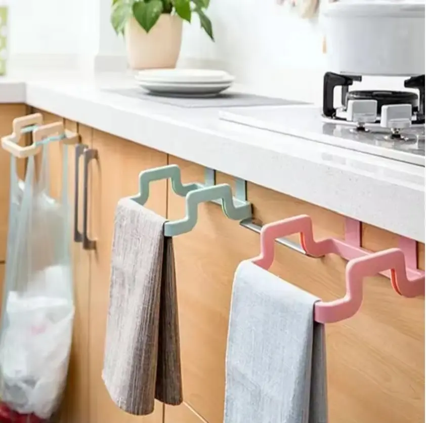 Soportes colgantes para bolsas de basura y toallas de cocina, juego de 2 unidades.