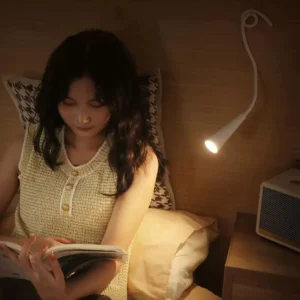 Lámpara de lectura y mesa plegable, luz suave para leer en la cama.