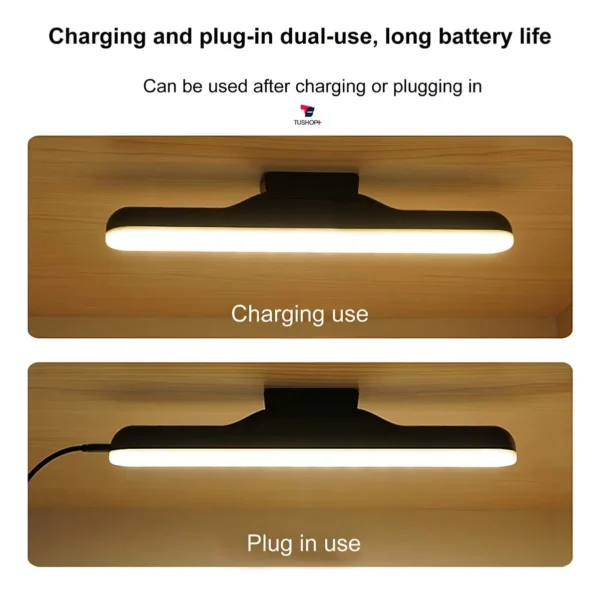 Set x2 Lámpara Escritorio Magnética LED: dual-use, larga vida útil, carga o enchufada.