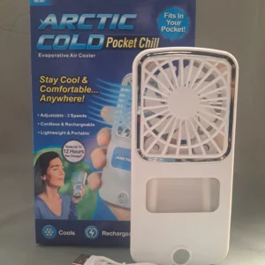 Ventilador de mano recargable Arctic Cold Pocket Chill con USB, portátil.