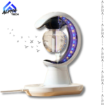 Lámpara mata mosquitos 3 en 1: atrapa insectos con luz UV, purifica aire y decora tu hogar.