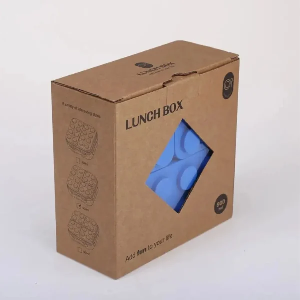 Mini lonchera tipo Lego para niños, diseño divertido, ideal para almuerzos y refrigerios.
