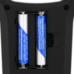 Balanza digital de equipaje con 2 baterías AAA, gancho y carcasa negra.