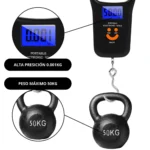 Balanza digital de equipaje de 50 kg con gancho en forma de corazón, alta precisión 0.001 kg.