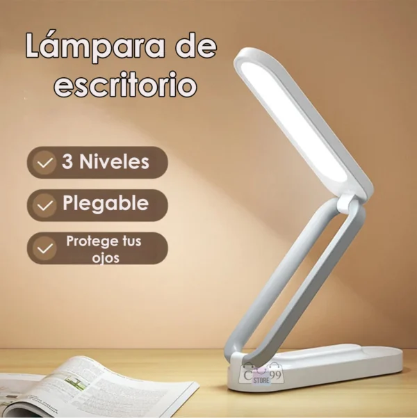 Lámpara de escritorio plegable portátil con 3 niveles de brillo para proteger tus ojos.