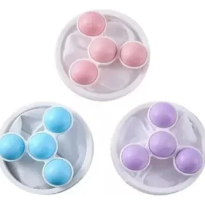 Filtro para lavadora X3 con diseño de tres esferas, disponible en rosa, azul y morado.