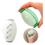 Quitapelos lavable reutilizable pegajoso ovalado blanco y verde para ropa y hogar
