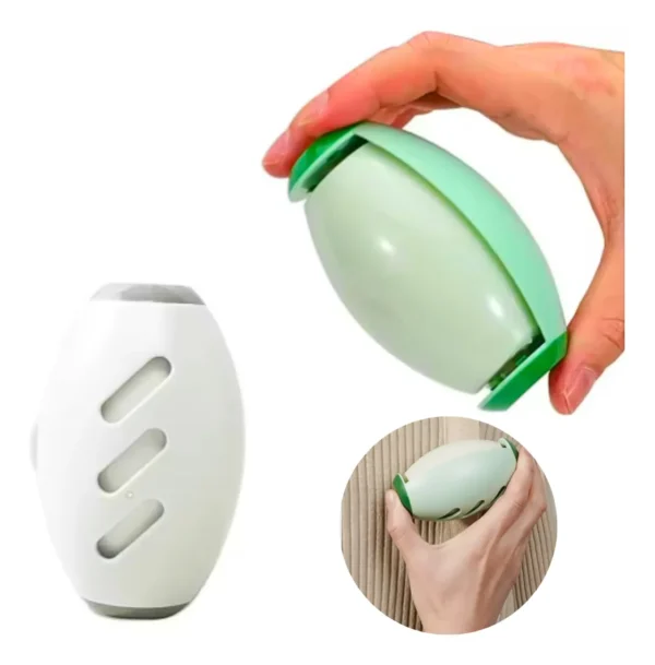 Quitapelos lavable reutilizable pegajoso ovalado blanco y verde para ropa y hogar