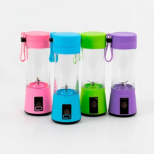Mini batidora USB portátil, 6 cuchillas, rosa, azul, verde, morado, ideal para llevar.