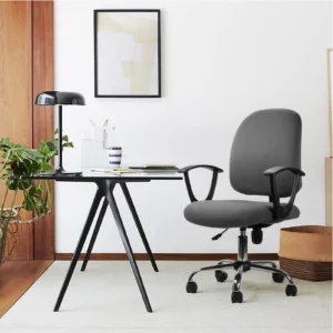 Forro protector gris para asiento de silla de oficina ergonómica, set x2.