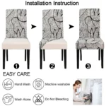 Forro protector para silla de comedor con diseño moderno, fácil de instalar y lavar.