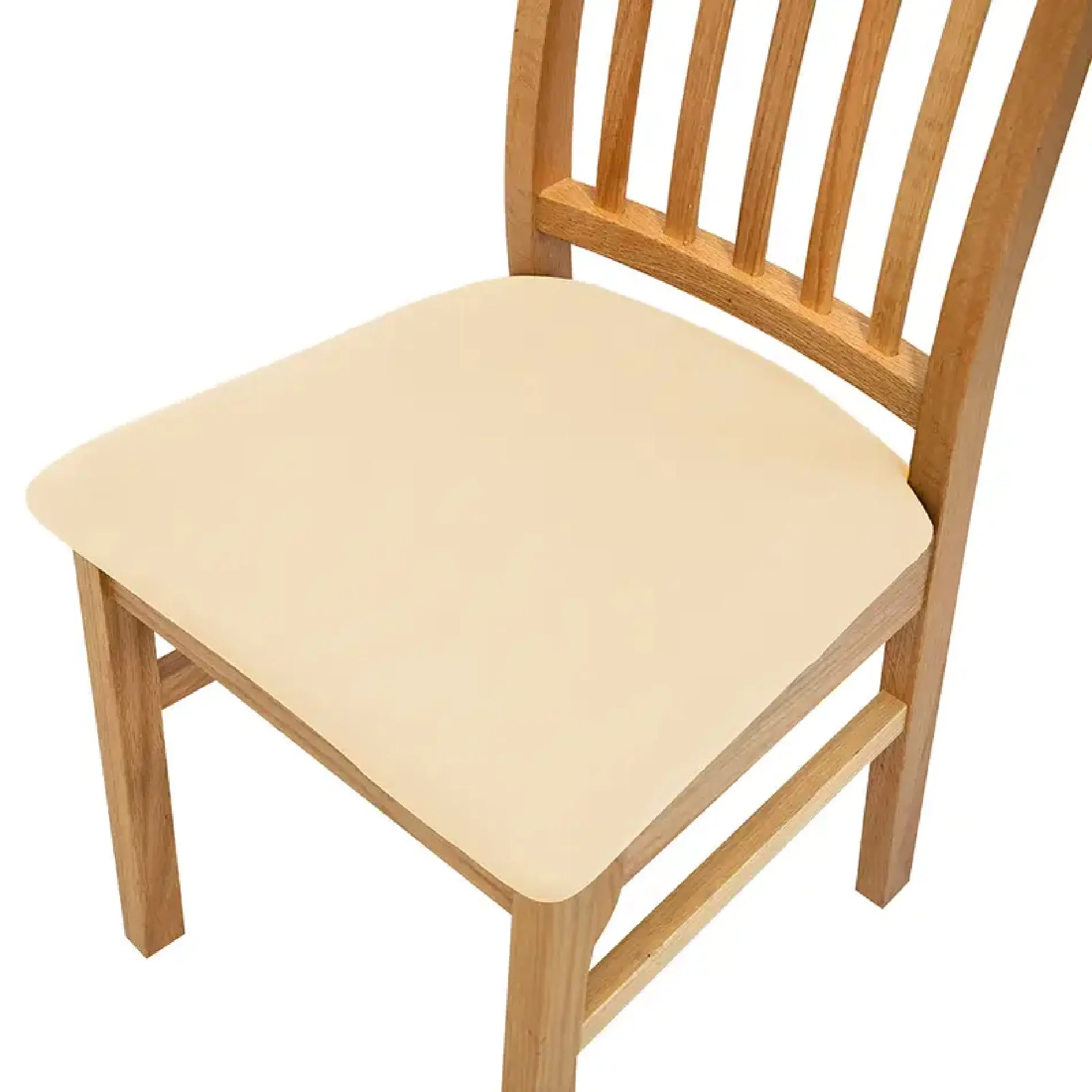 Forro protector para asiento de silla de madera color beige, set x2.