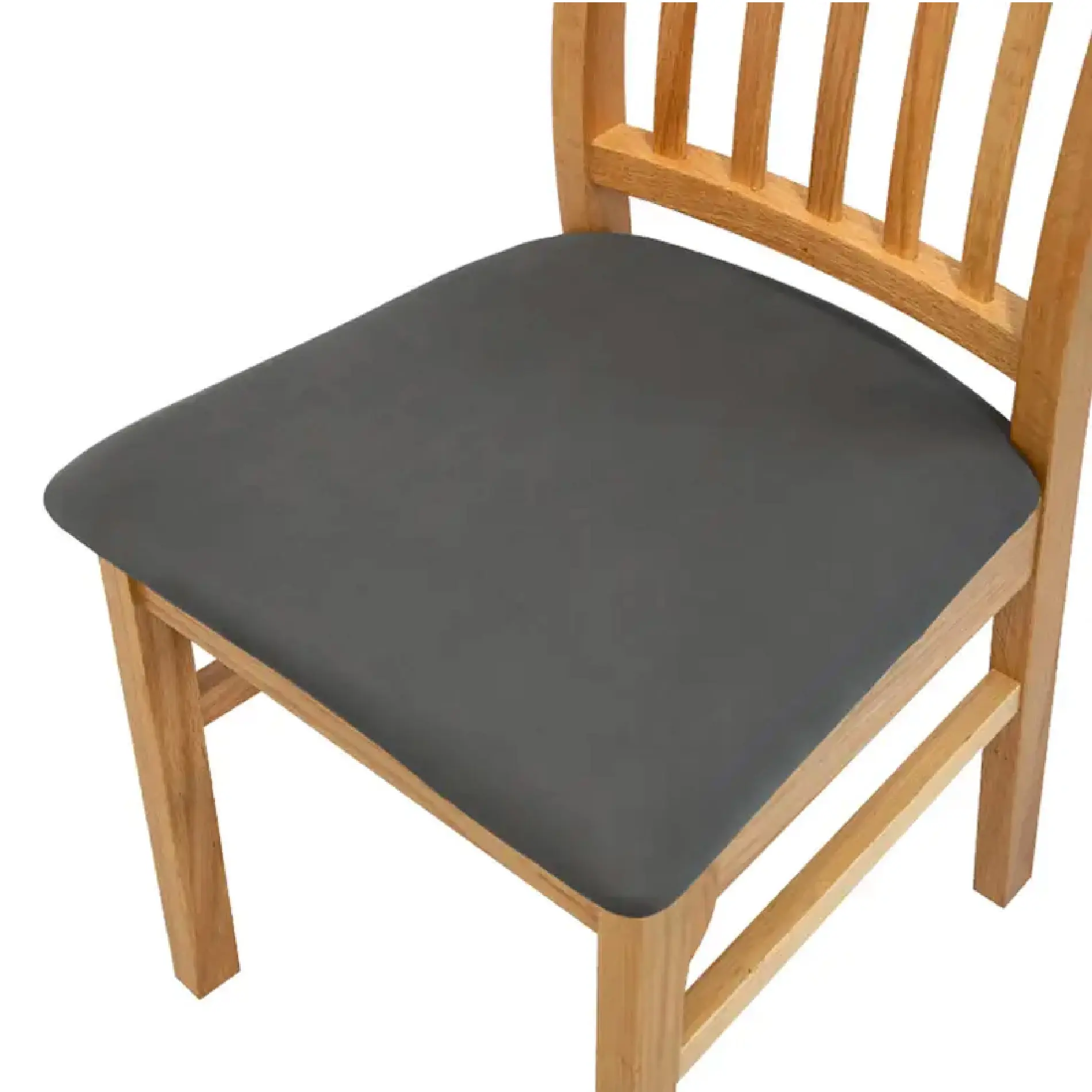 Forro protector gris para asiento de silla de madera, set x2.