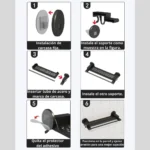 Estante de pared para baño con 3 repisas negras, fácil instalación adhesiva.