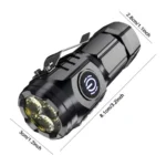 Linterna táctica LED recargable LS-62, compacta y potente, ideal para exteriores.