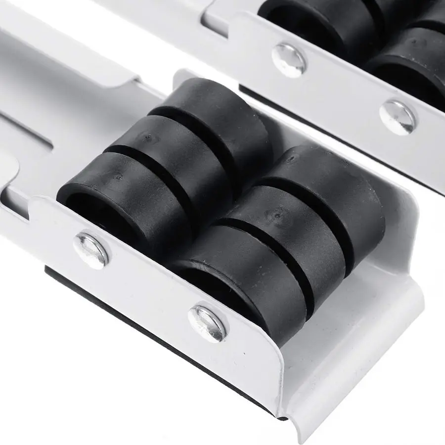 Soporte con rodillos para neveras y lavadoras, base metálica ajustable en movimiento.