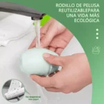 Quita pelo lavable reutilizable bajo el grifo, para una vida ecológica.