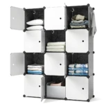 Armario organizador 3 cuerpos con compartimentos para ropa y accesorios.