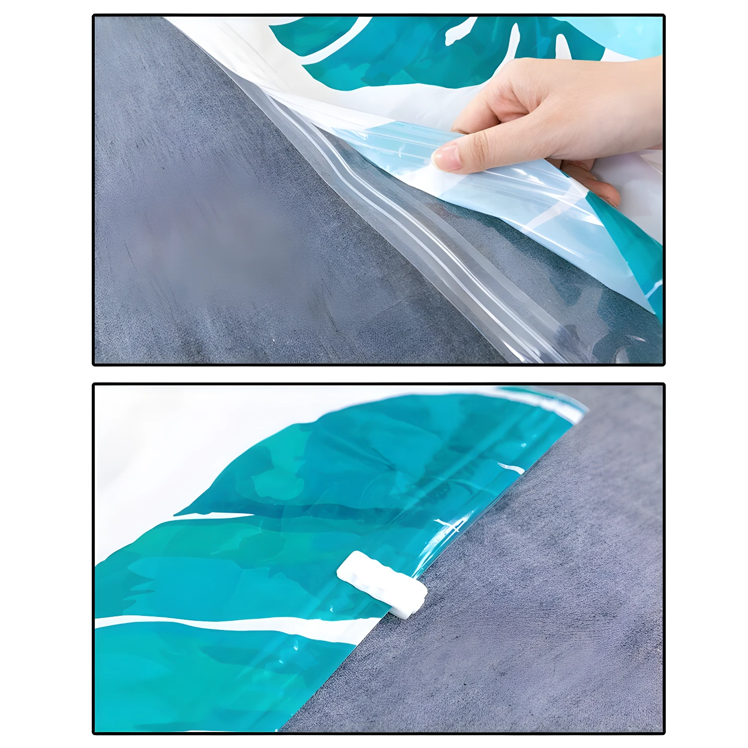 Bolsas de compresión para cobijas de 100x80cm con cierre hermético y clip de sujeción, ideales para ahorro de espacio.