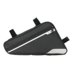 Bolso multipropósito para bicicleta, estuche triangular negro con detalles reflectantes y logo 8-50.
