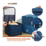 Set x2 bolsos organizadores de viaje azul para zapatos, mantiene todo en orden.