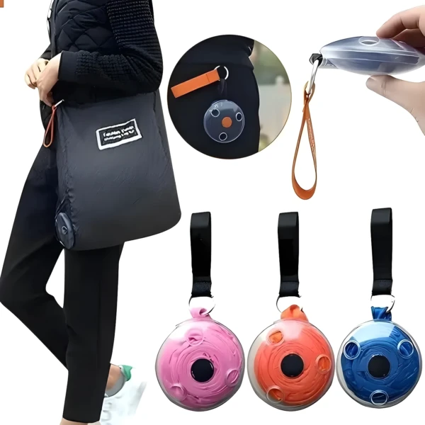 Bolso retractil para compras plegable y portátil, ideal para el uso diario.