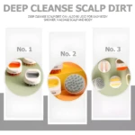 Cepillo de silicona para shampoo, ideal para limpieza profunda de cuero cabelludo y cuerpo.