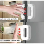 Cerradura de bloqueo de puerta de nevera X2 para operación con una mano y cierre suave.