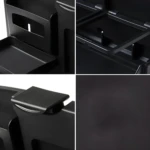 Comedero para asiento de carro negro, diseño práctico y seguro para tu mascota.