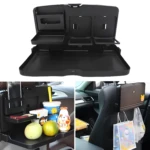 Comedero para asiento de carro con compartimentos, ideal para viajes en familia.