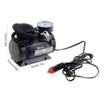 Compresor de aire DC 12V para vehículo con manómetro y cable de encendedor.