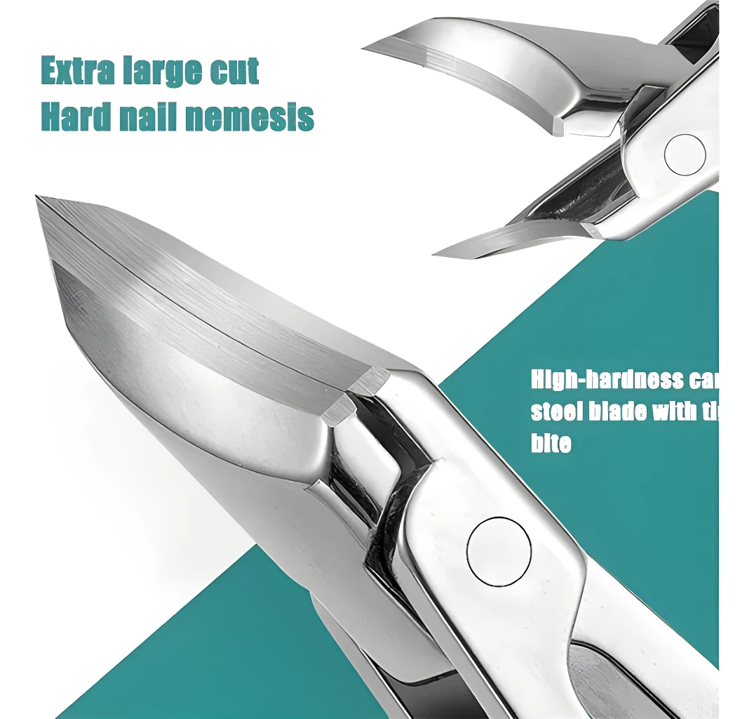 Cortaúñas para uñas encarnadas, angulado, con cuchillas de acero de alta dureza.