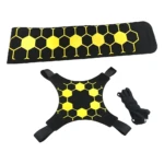 Entrenador de patada de fútbol con arnés y banda elástica, diseño de panal amarillo